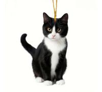 Lightning Deals of Today Prime Christmas Lovely Cats Ornaments, 2D Cute Black White Cats Hanging Ornaments for Christmas Tree Decorations, Pendant for Car Home Decor, Gifts for Christmas Cat Lovers