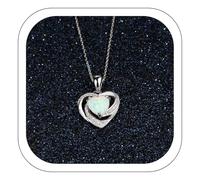 Lightning Deals Of Today Prime Opal Heart Pendant Necklace Encrusted Personality Girl Pendant Necklace Fashion Women Jewelry, Forever Love 925 Silver Necklace for Women Gift Box