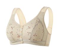 Lightning Deals Push Up Daisy Bras for Older Women UK Front Closure Button Corset Minimizer Sports Bra Ladies Comfy High Impact Support Wireless Plus Size Yoga Bralettes (Beige-A, XXXL)