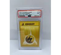 Lightning Energy 100/102 PSA 9 Graded Pokemon Card (1999 Pokemon Game) + TitanCards® Toploader