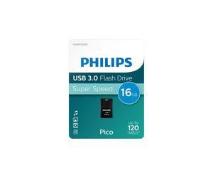 Lightning-fast Philips 16GB USB 3.0 Flash Drive - Black