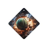 Lightning Fever Tennis Pattern Car Air Fresheners 4 Pcs Square Hanging Aromatherapy Tablets Scented Fresheners For Bedroom Bathroom
