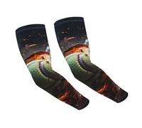 Lightning Fever Tennis Print Cooling Arm Sleeves - UV Sun Protection Compression for Running Cycling & Outdoor Activities