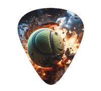 Lightning Fever Tennis Printed pick set - 12 pieces, thin, medium and thick guitar picks, suitable for guitar, bass, electric guitar and ukulele