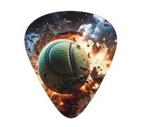 Lightning Fever TennisGuitar Picks, 12-Piece Pattern Set, Three Different Thicknesses for Acoustic Electric Guitar and Other Instruments