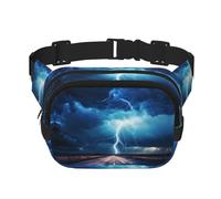 lightning in a flash Printed Fashion Crossbody Bag, Hiking Waist Bag, Square Double Layer Travel and Fitness Shoulder Bag