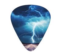 lightning in a flash printed guitar picks, 12-piece set with thin, medium, and thick styles, comes with a storage case