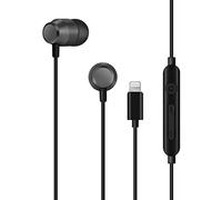 Lightning In-Ear Headphone Magnetic Earphone MFi Certified Earbuds with Microphone Controller Compatible iPhone 12 11 X/XS/XS Max/XR iPhone 8/8 Plus iPhone 7/7 Plus EarflowPlus (Metallic Black)