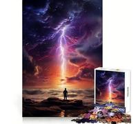 Lightning in The Sky 1000 Pieces Jigsaws Adults Puzzles Gifts Mind Workout Stress Less Home Activity Home Accent (50x75cm)
