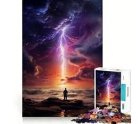 Lightning in The Sky 1000 Pieces Jigsaws Adults Puzzles Gifts Mind Workout Stress Less Home Activity Home Accent (50x75cm)