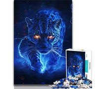 Lightning Leopard Jigsaw Puzzles for Adults 1000 Pieces,Help The Brain Exercise Addictive Toys to Cultivate Patience Great Gift 38x26cm