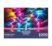 Lightning Ocean1000 Puzzles for Adults Jigsaw Puzzles Beautiful Decoration Puzzle Fun Challenging Scenic Lightning Ocean Brainteasing Adults Jigsaw Puzzle 38x26cm/1000pcs Educational Games