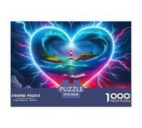 Lightning Ocean1000 Puzzles for Adults Jigsaw Puzzles Beautiful Decoration Puzzle Impossible Hard Difficult Challenging Scenic Lightning Ocean Brainteasing Adults Jigsaw Puzzle 38x26cm/1000pcs