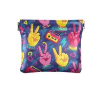 Lightning Peace Symbol Pattern Squeeze Coin Purse Pouch Change Holder PU Leather Mini Wallet Coin Pocket for Women Girls Men