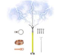 Lightning Rod Kit with Insulated Protection and Removable Arrester for Roof Installation in Factories, Schools, and Towers - 2.1m Height