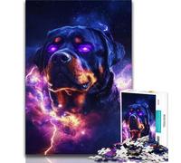 Lightning Rottweiler Adult Jigsaws 1000 Piece,Educational Game Challenge Toy Wall Decoration Unique Birthday And Xmas Gifts (50x75cm)