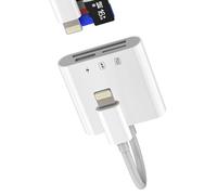 Lightning SD Card Reader(3 in 1)for Apple iPhone 14 pro max Charging Cable Adapter TF Micro SD Slot Digital Camera Memory Transfer Port for iPad External Storage Accessories Adaptor Fast Data Transfer