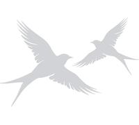 Lightning Signs Swallow Bird Etch Etched Effect, Frosted Vinyl Window Shower Sticker Silver LEB1