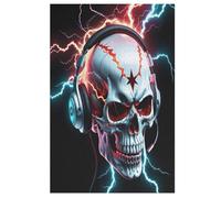 Lightning Skull Wooden Jigsaw Puzzles for Adults 1000 Jigsaw Puzzle, Decompressing Intellectual Educational Toy Good Gift for Adults Kids, Home Decor Jigsaws （78×53cm）