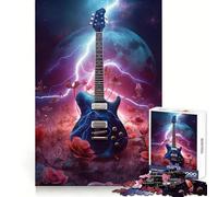 Lightning Space Guitar Jigsaw Puzzle 1000 Piece Recall Enhancer Thick Material Pattern Assemble Birthday Gift (50x75cm)