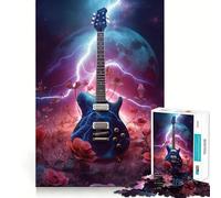 Lightning Space Guitar Jigsaw Puzzles for Adults1000 Piece Logic Skill Precise Connection Family Bond Home Decor (38x52cm)