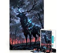 Lightning Stag of Storms Puzzle for Teenagers 1000 Pieces Mind Logic Premium Print Family Game Christmas Surprise (38x26cm)