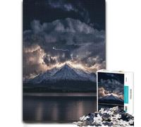 Lightning Storm Over Mountain Wooden Adult Puzzle 500 Pieces | Visual matching and sorting: a clear section-by-section approach during indoor leisure.