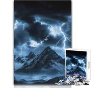 Lightning Storm Over Mountains Jigsaws 1000 Pieces for Teenagers Strategic Thinking Learning Game Ideal Meaningful Gift for Any Event Size 38x26cm