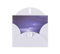 Lightning Storm Pearlescent Greeting Cards - Horizontal All Occasion Cards with Envelopes, Elegant Shimmer Card for Birthday, Christmas, Blank Inside