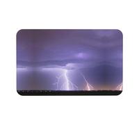 Lightning Storm Print Diatomite Earth Bath Mat - Absorbent Shower Mat Bathroom Runner Rugs Floor Mat Fit Under Door