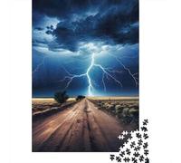 Lightning Storm Road Jigsaw Puzzles for Adults Interesting Puzzles 1000 Jigsaws Educational Games for Adults Gifts 52x38cm/1000pcs