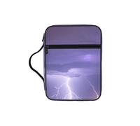 Lightning Storm Water-Resistant Bible Tote Bag with Pocket, Large Journal Cover Case for Church Travel