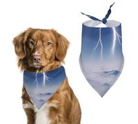 Lightning Storms Over Sea Cute Dog Bandanna Scarf Printed Adjustable Triangle Pet Kerchief for Dogs And Cats