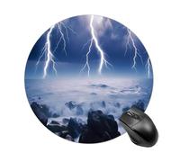 Lightning Storms Over Sea Round Mouse Pad for Office Home
