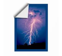 Lightning Strike at Night Modern Unframed Wall Art Print A4 (29.7×21cm), Wall Decor for Living Room, Bedroom, Office & Home, Art Gift