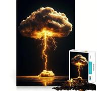 Lightning Strike Cloud 1000 Piece Jigsaw Puzzles for Teenagers Jigsaw Brain Gain Sharp Edge Family Game Game Night (50x75cm)