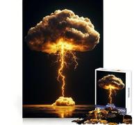 Lightning Strike Cloud 1000 Pieces Jigsaw Puzzles for Adults Recall Boost Good Thick Real Challenge Art Display (38x52cm)