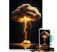 Lightning Strike Cloud 1000 Pieces Jigsaw Puzzles for Adults Recall Boost Good Thick Real Challenge Art Display (38x52cm)