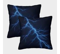 Lightning Strike-Digital Art Style Pillow Covers 2 Pack Cozy Pillowcase Available All Seasons Cushion Covers Polyester Decorative Couch Living Room 40x40cm