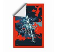 Lightning Strike Modern Unframed Wall Art Print A3 (42×29.7cm), Wall Decor for Living Room, Bedroom, Office & Home, Art Gift