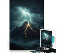 Lightning Strike Mountain Puzzles for Adults 1000 Puzzles Brain Teaser Sharp Detail Family Pastime Art Piece (50x75cm)