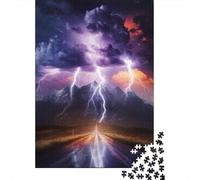 Lightning Strikes Road-1 1000-Piece Jigsaw Puzzle for Adults, 70x50cm/1000pcs; Clean White Cardboard for Sorting; A Calm After-work Activity