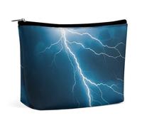 Lightning Strikes, Thunderstorms Makeup Bag for Women Portable Cosmetic Waterproof Pouch Aesthetic Handheld Travel Work