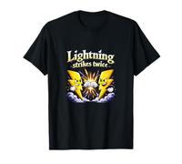 Lightning Strikes Twice Electrician Humor Graphic T-Shirt