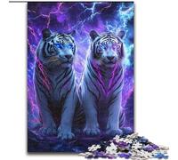 Lightning Tiger Jigsaw Puzzles for Adults 1000 Piece Puzzle, Help The Brain Exercise Addictive Toys to Cultivate Patience Unique Challenge Game (size 26x38cm)