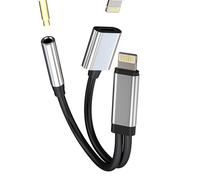 Lightning to 3.5mm Headphone Adapter(2 in 1)for iPhone 14 pro max Aux Audio Jack Cable for Apple MFi Certified Charger Splitter Lighting Charging Connector Earphone Adaptor for iPad pro Car Converter