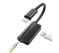 Lightning to 3.5mm Jack Dongle Splitter(2in1) for Apple MFI Certified for iPhone Aux Adapter Headphone Audio Cable Charger Cord for 7 8 Plus X Xr 14 13 12 11 Pro Max for iPad Charging Music Earphone