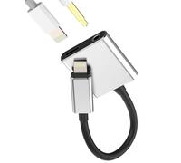 Lightning to 3.5mm Splitter 2in1 Charger Audio Cord for Apple MFI Certified Headphone Jack Dongle Cable AUX Adapter for iPhone 7 8 Plus 14 13 12 11 Pro Max for iPad Connector Music Earphone Converter