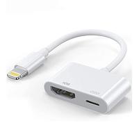 Lightning to HDMI Adapter, Apple MFi Certified Digital AV Converter with Charging Port, 1080P Sync Screen Video Dongle for iPhone, iPad to TV/Projector/Monitor