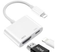 Lightning to HDMI Adapter【Apple MFi Certified】HDMI Adapter for iPhone/iPod, 1080P HD Digital Video& Audio Sync Screen Converter for iPhone, Pod, HDTV/Projector/Monitor Support All iOS